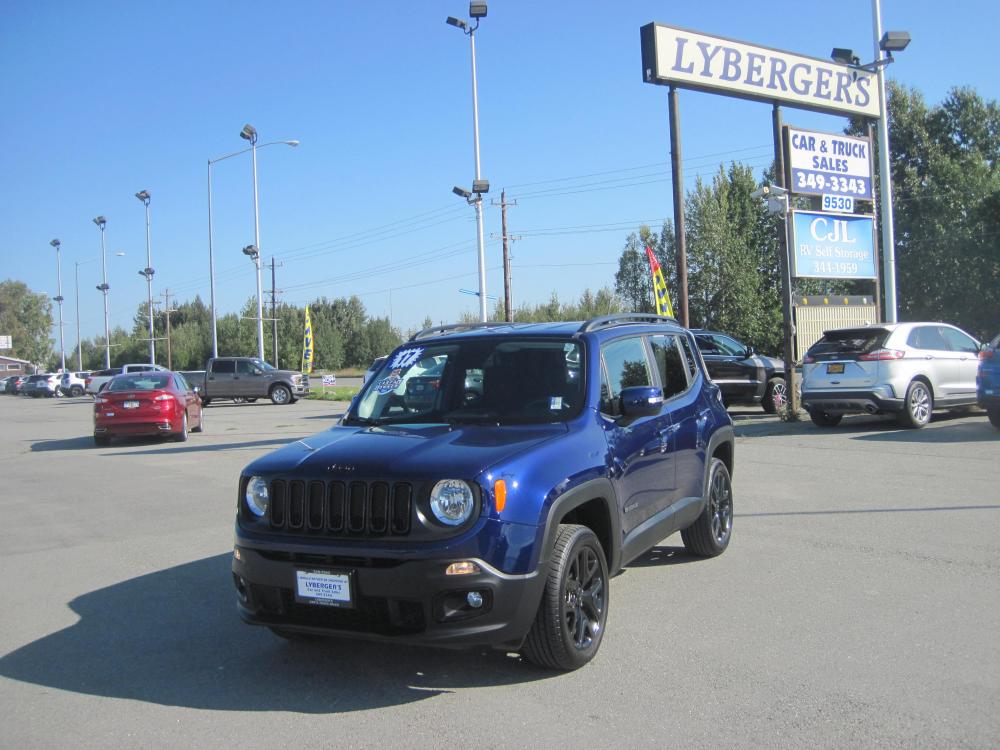 2017 blue /black Jeep Renegade Altitude 4WD (ZACCJBBB8HP) with an 2.4L L4 DOHC 16V engine, 6M transmission, located at 9530 Old Seward Highway, Anchorage, AK, 99515, (907) 349-3343, 61.134140, -149.865570 - Photo #0