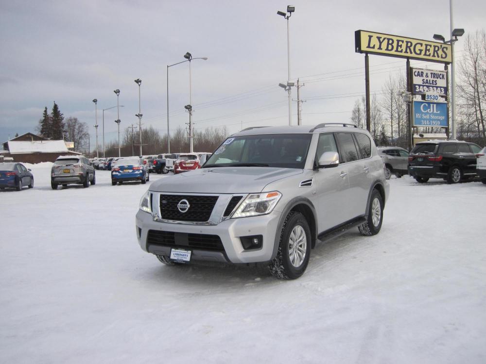 2019 /black Nissan Armada SV AWD (JN8AY2NC4K9) with an 5.6L V8 DOHC 32V engine, 7A transmission, located at 9530 Old Seward Highway, Anchorage, AK, 99515, (907) 349-3343, 61.134140, -149.865570 - Nice Armada SV with Power liftgate, power third row, Tow package Come take a test drive - Photo #0