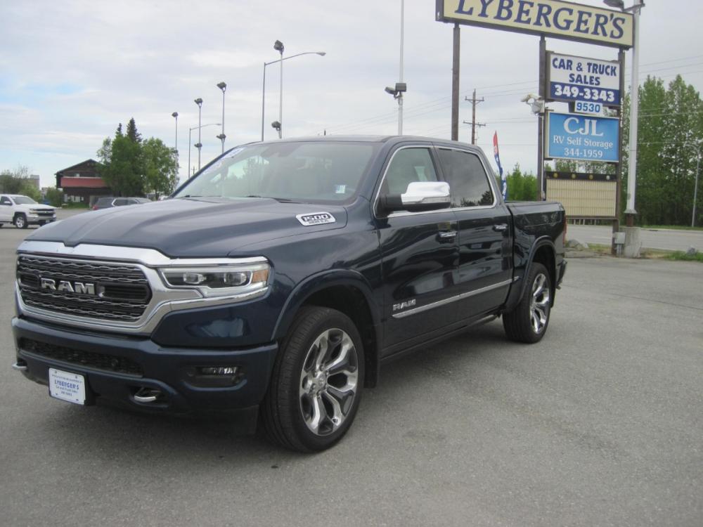 2019 blue /Tan RAM 1500 Limited Crew Cab SWB 4WD (1C6SRFHT4KN) with an 5.7L V8 OHV 16V engine, 8A transmission, located at 9530 Old Seward Highway, Anchorage, AK, 99515, (907) 349-3343, 61.134140, -149.865570 - Photo #0
