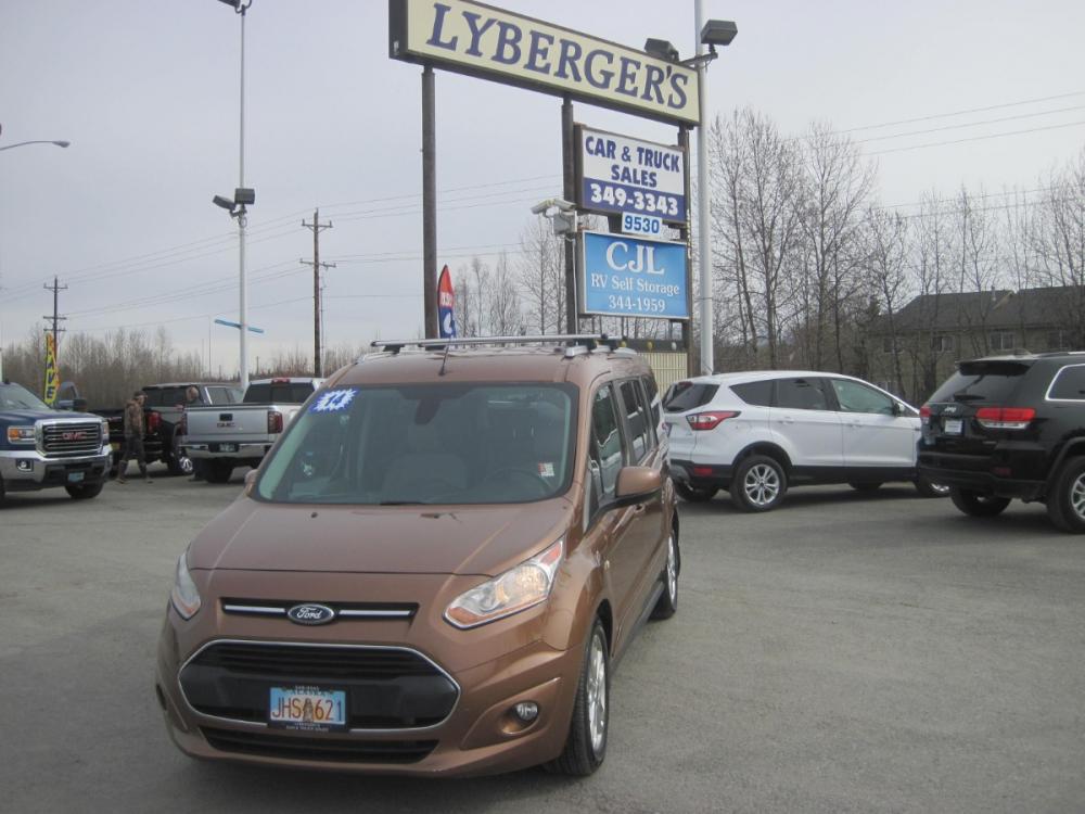 2014 Tan /black Ford Transit Connect Wagon Titanium w/Rear Liftgate LWB (NM0GE9G78E1) with an 2.5L L4 DOHC 16V engine, 6-Speed Automatic transmission, located at 9530 Old Seward Highway, Anchorage, AK, 99515, (907) 349-3343, 61.134140, -149.865570 - Photo #0