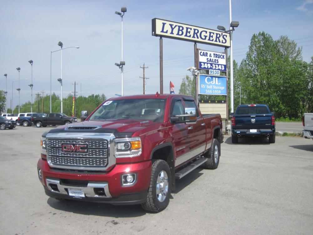 2018 red /Tan GMC Sierra 3500HD Denali Crew Cab 4WD (1GT42YEY2JF) with an 6.6L V8 OHV 16 DIESEL engine, 6A transmission, located at 9530 Old Seward Highway, Anchorage, AK, 99515, (907) 349-3343, 61.134140, -149.865570 - Photo #0