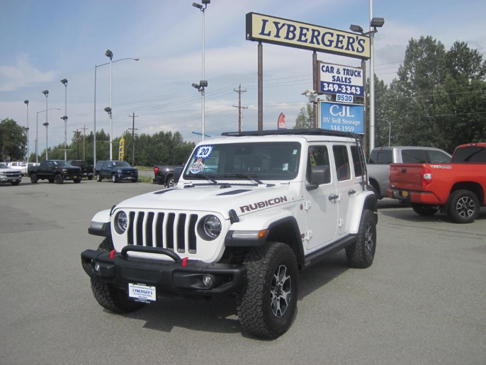 2020 white Jeep Wrangler Unlimited Rubicon (1C4HJXFN3LW) with an 2.0L L4 DOHC 16V TURBO engine, 6A transmission, located at 9530 Old Seward Highway, Anchorage, AK, 99515, (907) 349-3343, 61.134140, -149.865570 - Photo #0