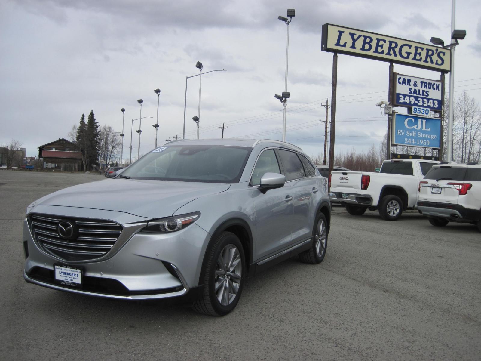 2021 silver /black Mazda CX-9 Grand Touring AWD (JM3TCBDY5M0) with an 2.5L L4 DOHC 16V engine, 6A transmission, located at 9530 Old Seward Highway, Anchorage, AK, 99515, (907) 349-3343, 61.134140, -149.865570 - Photo #0