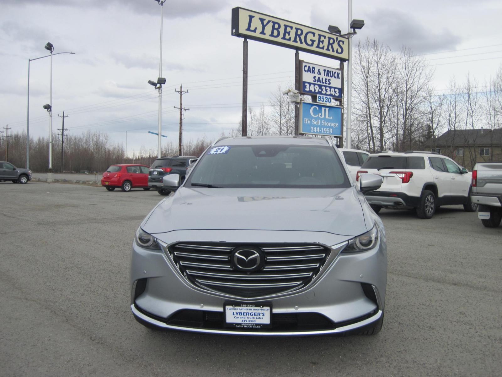 2021 silver /black Mazda CX-9 Grand Touring AWD (JM3TCBDY5M0) with an 2.5L L4 DOHC 16V engine, 6A transmission, located at 9530 Old Seward Highway, Anchorage, AK, 99515, (907) 349-3343, 61.134140, -149.865570 - Photo #1