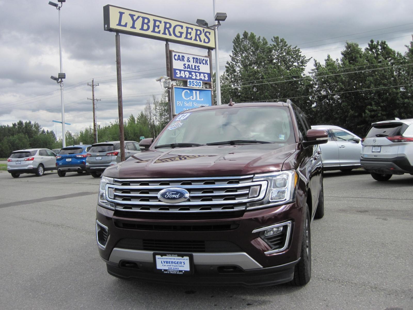 2021 Burgundy /black Ford Expedition MAX Limited 4WD (1FMJK2AT5ME) with an 3.5L V6 DOHC 24V FFV engine, 6A transmission, located at 9530 Old Seward Highway, Anchorage, AK, 99515, (907) 349-3343, 61.134140, -149.865570 - Photo #1