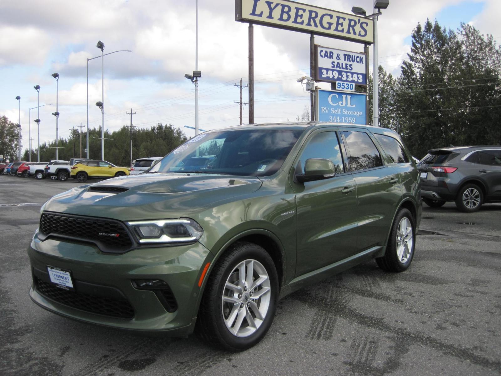 2021 green /black Dodge Durango R/T AWD (1C4SDJCT4MC) with an 5.7L V8 OHV 16V engine, 8A transmission, located at 9530 Old Seward Highway, Anchorage, AK, 99515, (907) 349-3343, 61.134140, -149.865570 - Nice Dodge durango RT come take a test drive - Photo #1