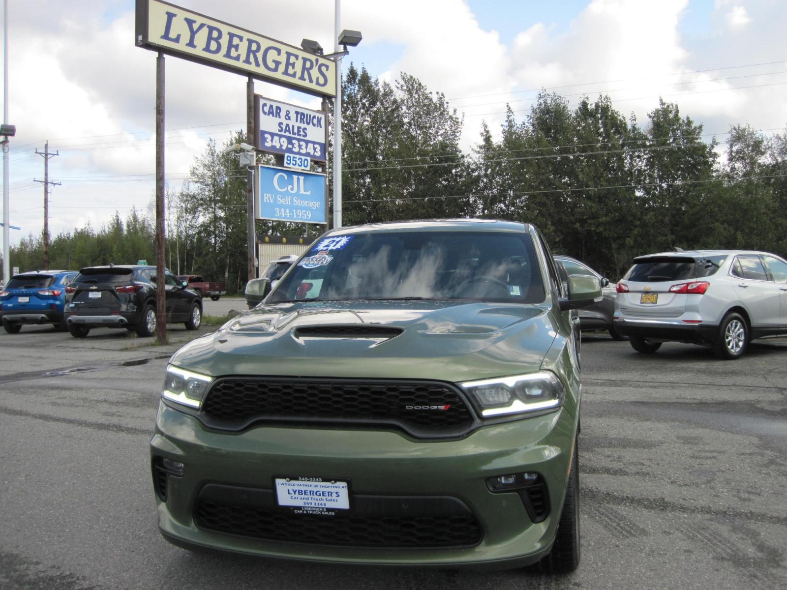 2021 green /black Dodge Durango R/T AWD (1C4SDJCT4MC) with an 5.7L V8 OHV 16V engine, 8A transmission, located at 9530 Old Seward Highway, Anchorage, AK, 99515, (907) 349-3343, 61.134140, -149.865570 - Nice Dodge durango RT come take a test drive - Photo #2