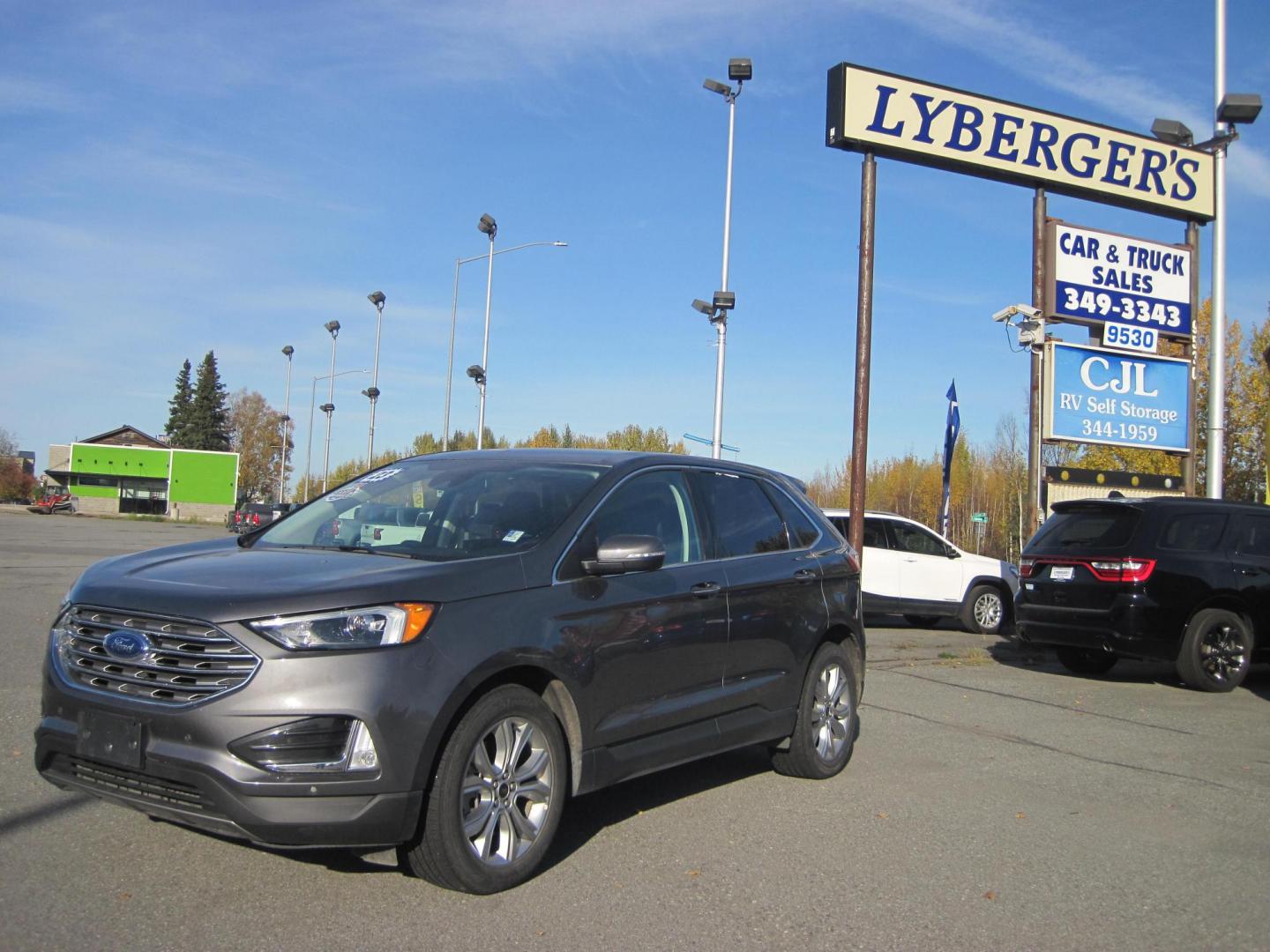 2023 gray /black Ford Edge Titanium (2FMPK4K99PB) with an 2.0L L4 DOHC 16V engine, 6A transmission, located at 9530 Old Seward Highway, Anchorage, AK, 99515, (907) 349-3343, 61.134140, -149.865570 - Photo#0