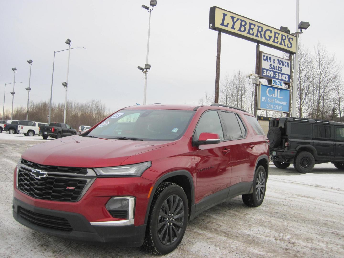 2023 red /black Chevrolet Traverse RS AWD (1GNEVJKW0PJ) with an 3.6L V6 DOHC 24V engine, 9A transmission, located at 9530 Old Seward Highway, Anchorage, AK, 99515, (907) 349-3343, 61.134140, -149.865570 - Nice Chevrolet Traverse RS awd come take a test drive - Photo#0