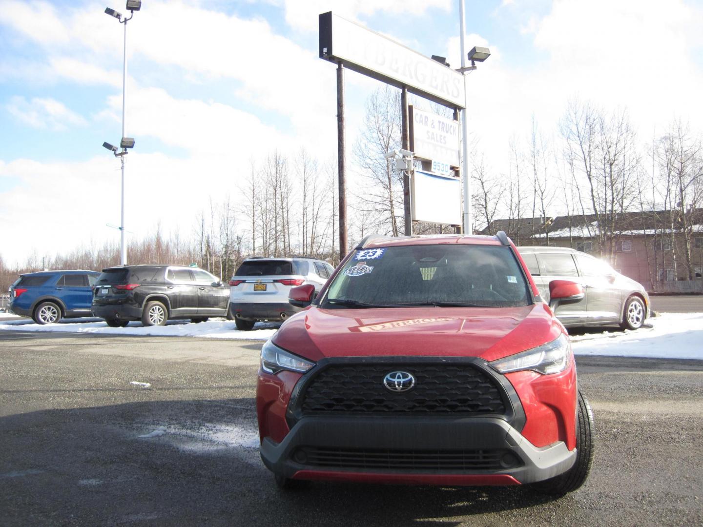 2023 red /black Toyota Corolla Cross LE AWD (7MUBAABGXPV) with an 2.0L L4 DOHC 16V engine, CVT transmission, located at 9530 Old Seward Highway, Anchorage, AK, 99515, (907) 349-3343, 61.134140, -149.865570 - Nice Toyota Corolla Cross LE AWD come take a test drive - Photo#1