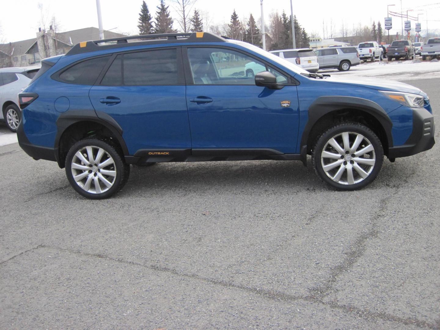 2022 blue /black Subaru Outback Wilderness (4S4BTGUD9N3) with an 2.4L H4 DOHC 16V TURBO engine, CVT transmission, located at 9530 Old Seward Highway, Anchorage, AK, 99515, (907) 349-3343, 61.134140, -149.865570 - Subaru Outback with the Wilderness package, come take a test drive. - Photo#2