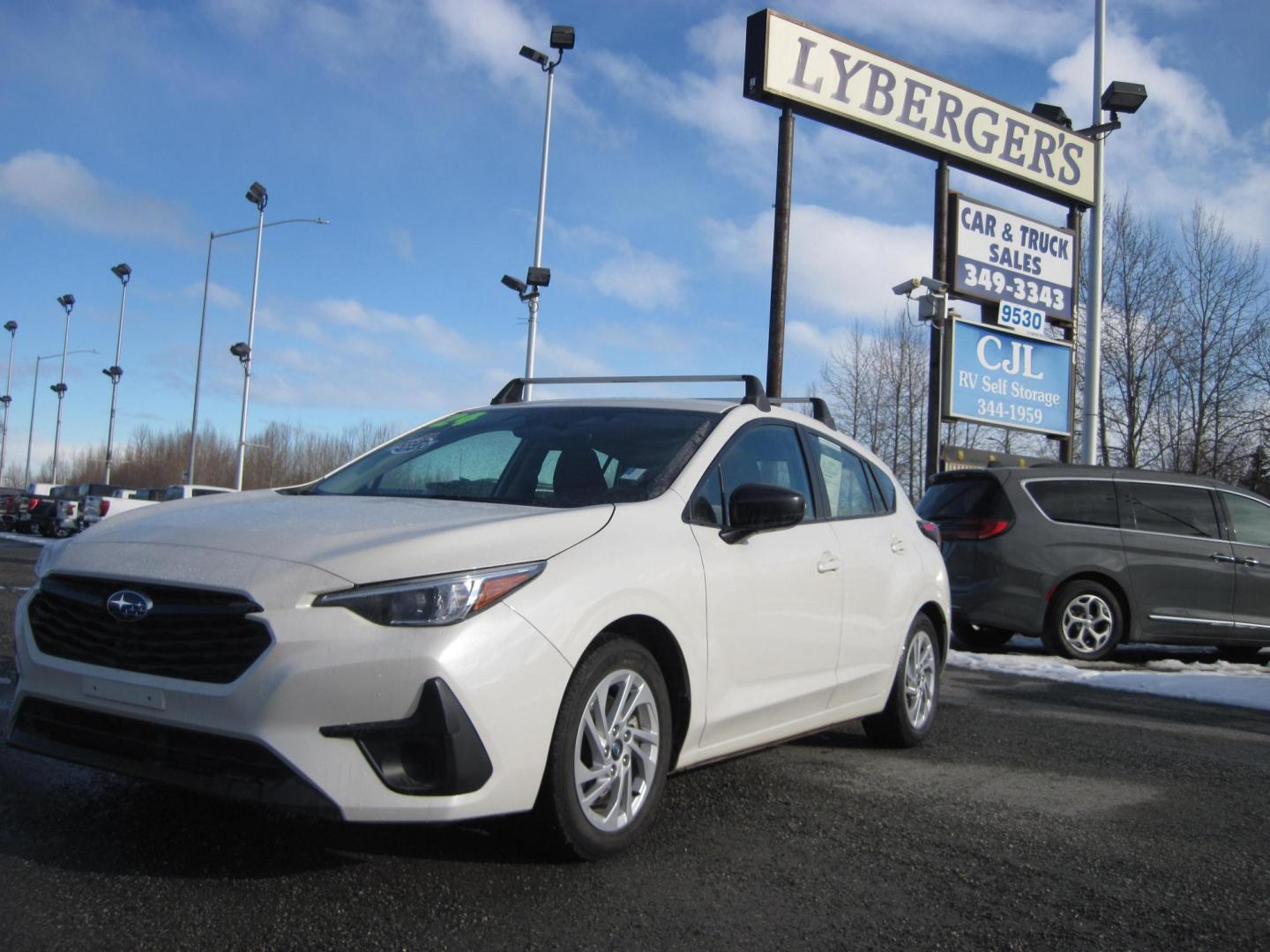 2024 white /black Subaru Impreza Base 5-Door (JF1GUABC2R8) with an 2.0L H4 DOHC 16V engine, CVT transmission, located at 9530 Old Seward Highway, Anchorage, AK, 99515, (907) 349-3343, 61.134140, -149.865570 - Nice Subaru Impreza come take a test drive - Photo#0