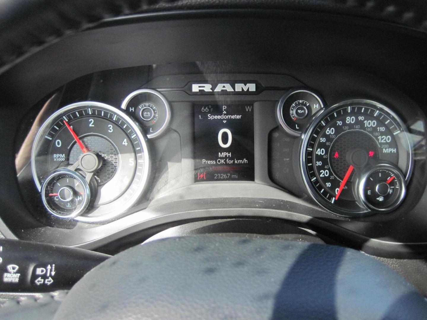 2023 silver /gray RAM 1500 Big Horn Crew Cab SWB 4WD (1C6SRFFT6PN) with an 5.7L V8 OHV 16V engine, 8A transmission, located at 9530 Old Seward Highway, Anchorage, AK, 99515, (907) 349-3343, 61.134140, -149.865570 - Really Nice low miles on this 2023 Ram 1500 Crew cab Big Horn come take a test drive. - Photo#11