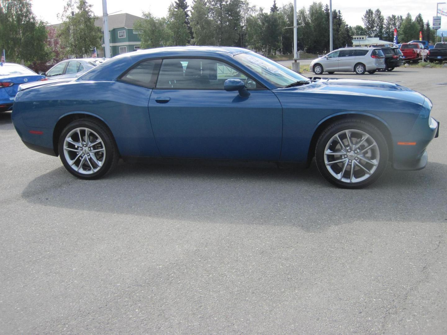 2022 blue /black Dodge Challenger GT AWD (2C3CDZKG4NH) with an 3.6L V6 DOHC 24V engine, 8A transmission, located at 9530 Old Seward Highway, Anchorage, AK, 99515, (907) 349-3343, 61.134140, -149.865570 - Nice Dodge Challenger AWD come take a test drive. - Photo#3