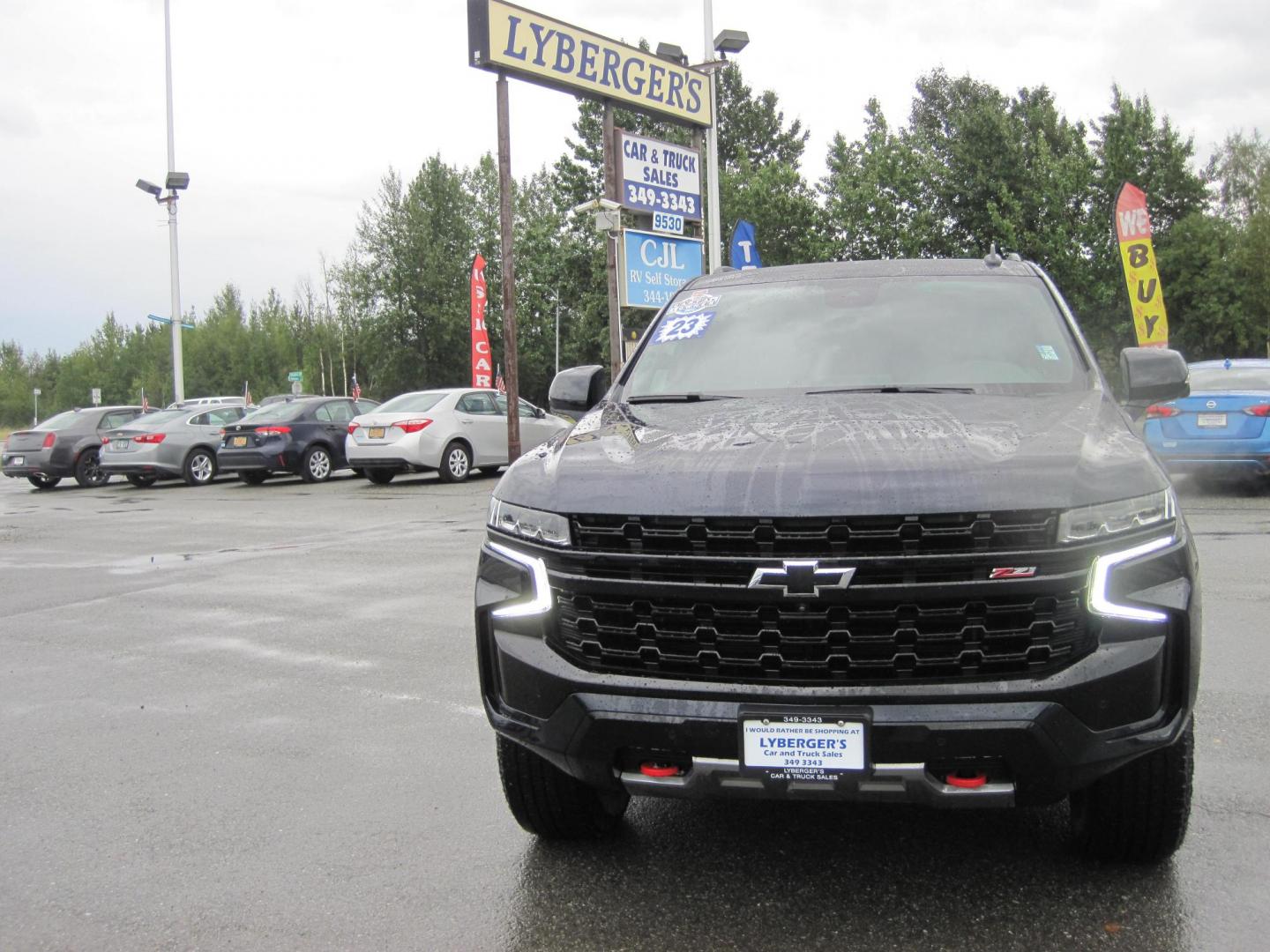 2023 blue /brown Chevrolet Tahoe Z71 (1GNSKPKL3PR) with an 6.2L V8 OHV 16V engine, 10A transmission, located at 9530 Old Seward Highway, Anchorage, AK, 99515, (907) 349-3343, 61.134140, -149.865570 - Loaded 2023 Chevrolet Tahoe Z71 come take a test drive - Photo#2