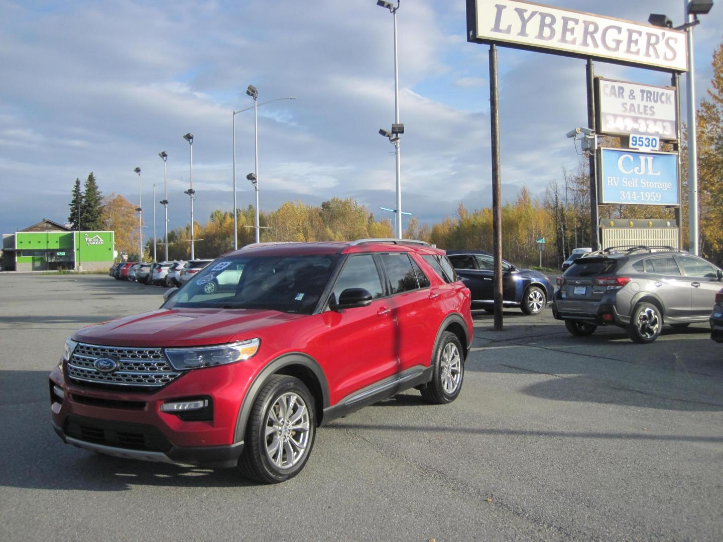 2022 red /black Ford Explorer Limited AWD (1FMSK8FH3NG) with an 2.3L L4 DOHC 16V engine, 10A transmission, located at 9530 Old Seward Highway, Anchorage, AK, 99515, (907) 349-3343, 61.134140, -149.865570 - Photo#1