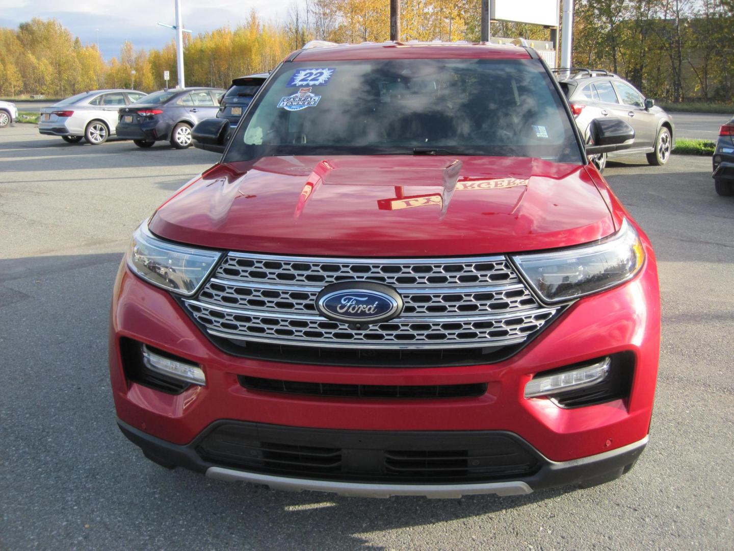 2022 red /black Ford Explorer Limited AWD (1FMSK8FH3NG) with an 2.3L L4 DOHC 16V engine, 10A transmission, located at 9530 Old Seward Highway, Anchorage, AK, 99515, (907) 349-3343, 61.134140, -149.865570 - Photo#2