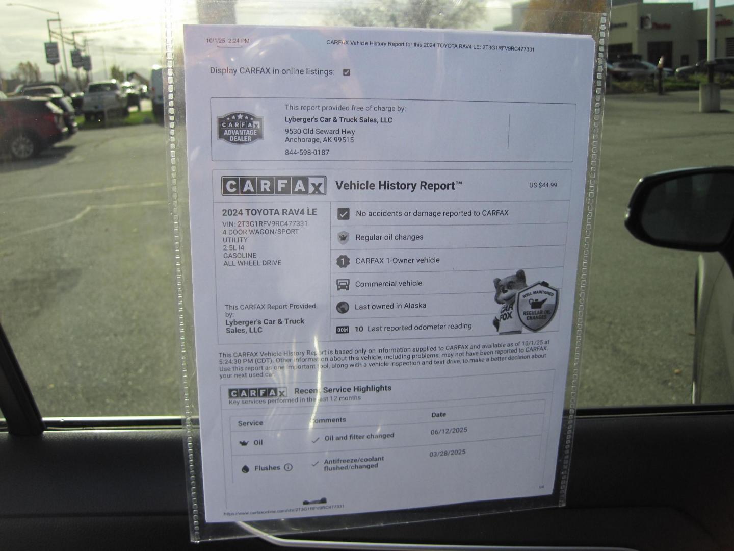 2024 gray /gray Toyota RAV4 LE AWD (2T3G1RFV9RC) with an 2.5L L4 DOHC 16V engine, 8A transmission, located at 9530 Old Seward Highway, Anchorage, AK, 99515, (907) 349-3343, 61.134140, -149.865570 - Nice Low miles on this 2024 Toyota Rav4 LE come take a test drive. - Photo#9