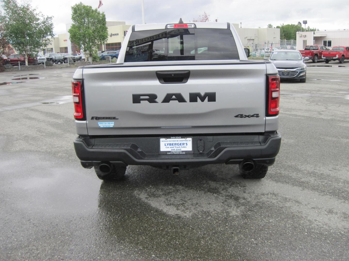 2025 silver /black RAM 1500 Rebel Crew Cab SB 4WD (1C6SRFLPXSN) with an 3.0L V6 DOHC 24V TURBO engine, automatic transmission, located at 9530 Old Seward Highway, Anchorage, AK, 99515, (907) 349-3343, 61.134140, -149.865570 - 2025 Ram 1500 Rebel, 4wd come take a test drive.- Photo#5