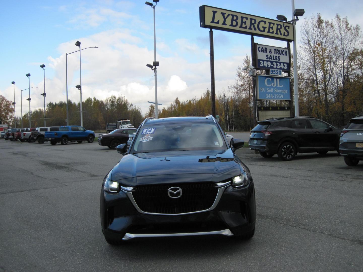 2024 blue /BLACK Mazda CX-90 Premium (JM3KKDHD6R1) with an 3.3L V6 DOHC 24V HYBRID engine, 8A transmission, located at 9530 Old Seward Highway, Anchorage, AK, 99515, (907) 349-3343, 61.134140, -149.865570 - NICE 2024 MAZDA CX-90 PREMIUM AWD COME TAKE A TEST DRIVE- Photo#0